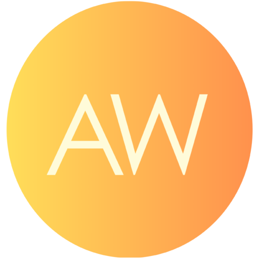 yellow and orange AW logo